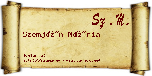 Szemján Mária névjegykártya