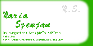 maria szemjan business card